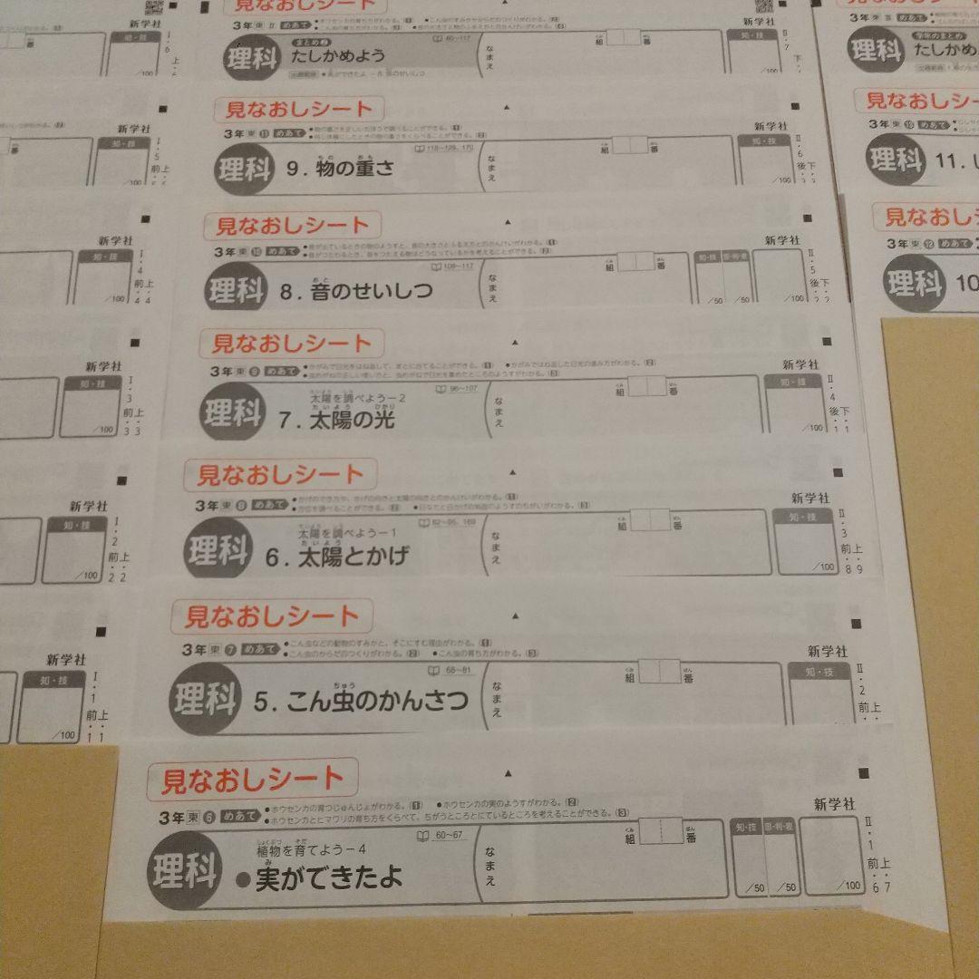 カラーテスト ３年 理科 東京書籍 新学社 １６枚
