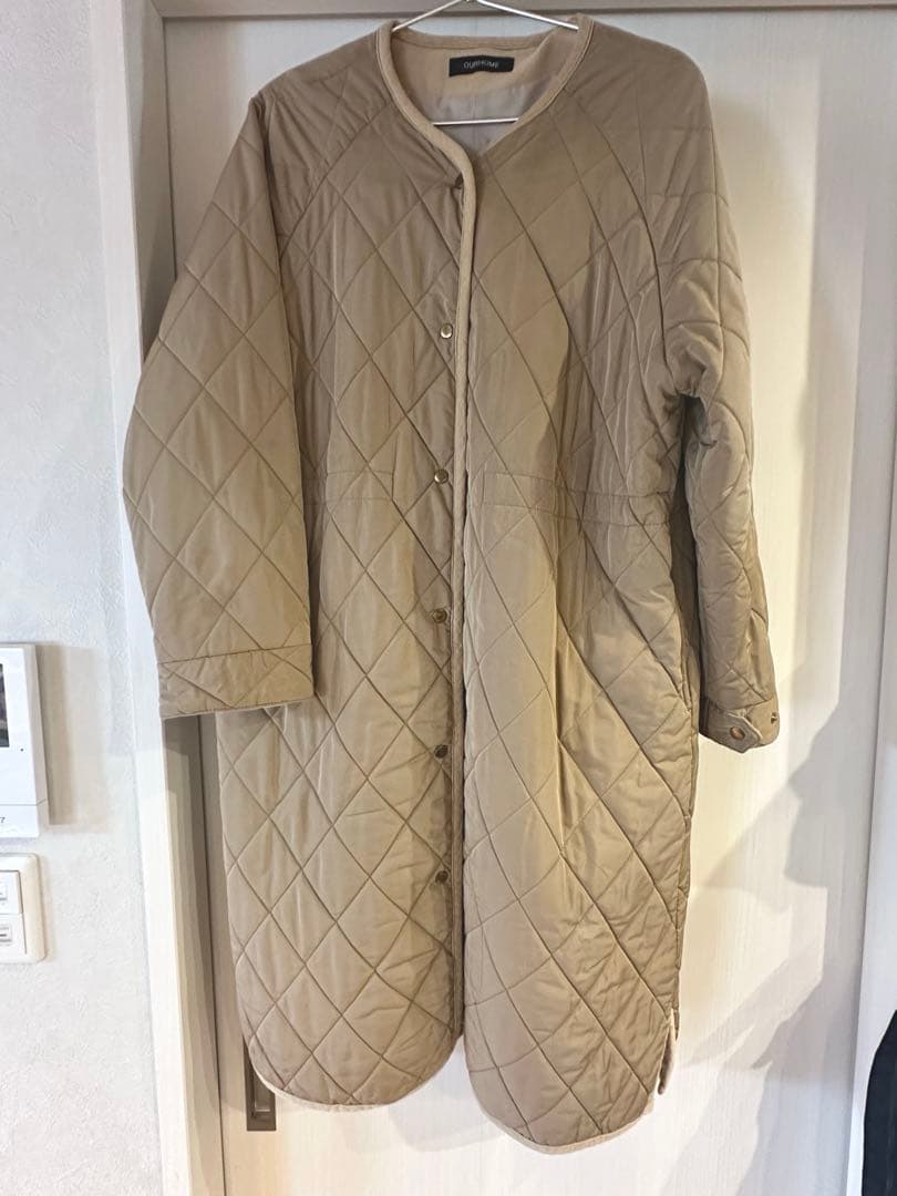 OUR キルティング ロングコート ベージュ