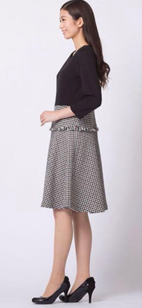 【美品/大きいサイズ】ローズティアラ⭐️ガンクラブ⭐️ワンピース⭐️42⭐️七分袖