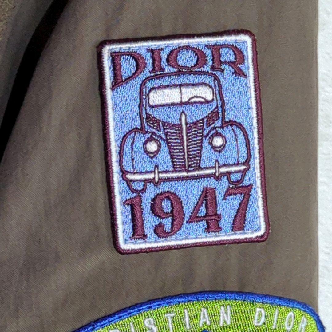 ディオール DIOR ほぼ新品 ブルゾン S 茶 ブラウン 刺繍 ワッペン多数