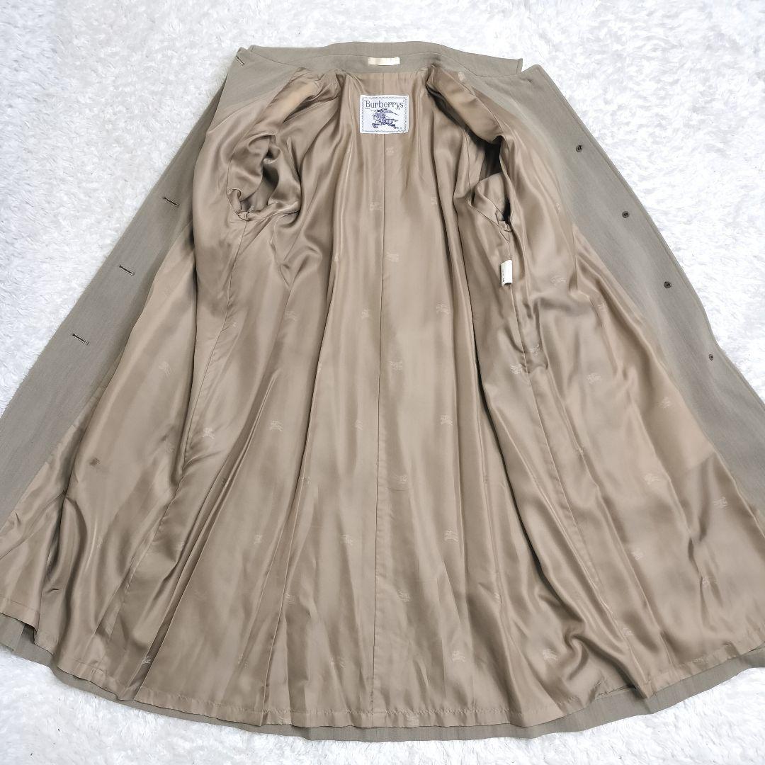 Burberrys バーバリー　ステンカラーコート　ロング　ロゴ　ウール　白タグ