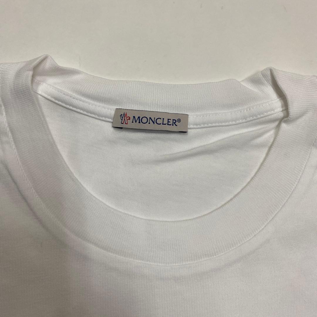 MONCLER ロゴ Tシャツ ホワイト　Lサイズクリーニング済み