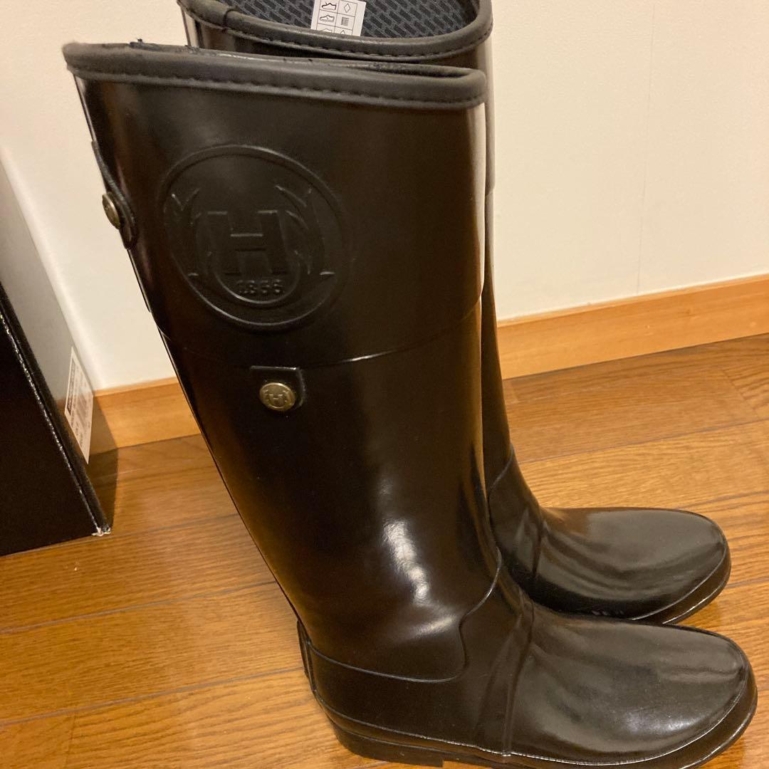 HUNTER ブラック レインブーツ 箱付き　24.5㎝
