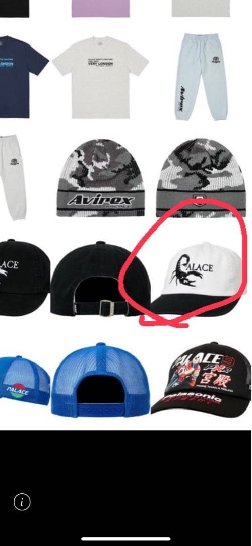 palace SCORPION PAL HAT WHITE キャップ