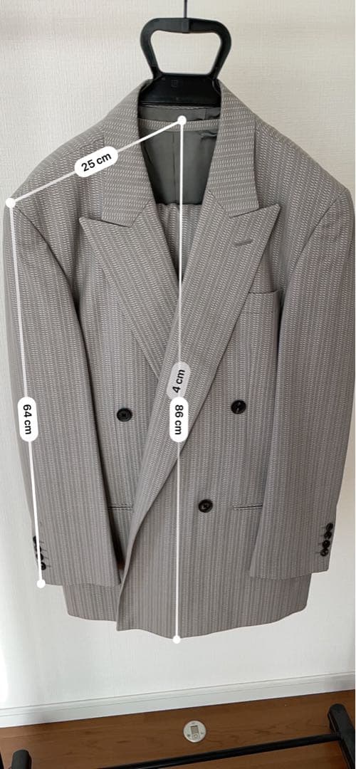 MEN'S TENORAS ダブルブレストスーツジャケット Lサイズ グレー