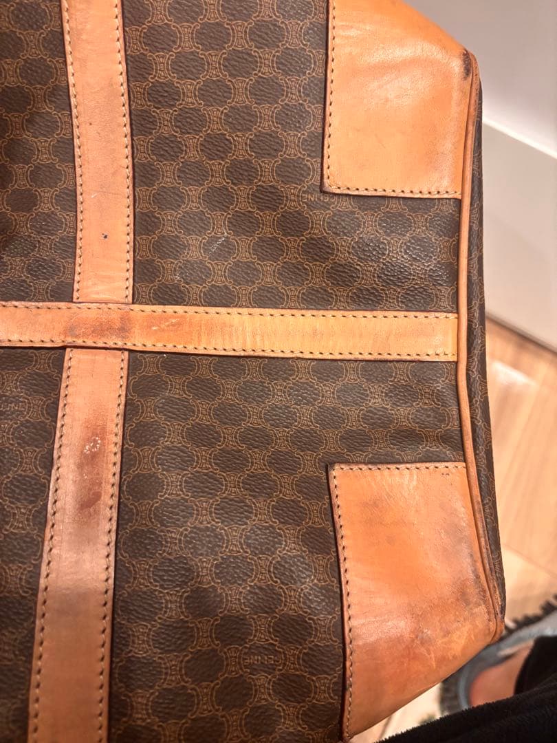 CELINE セリーヌ トリオンフ マカダムPVC レザー ブラウン ボストン