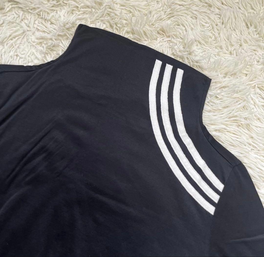 未使用級　Y-3 ワイスリー★ライトスリーライン tシャツ 黒 S 首ロゴ