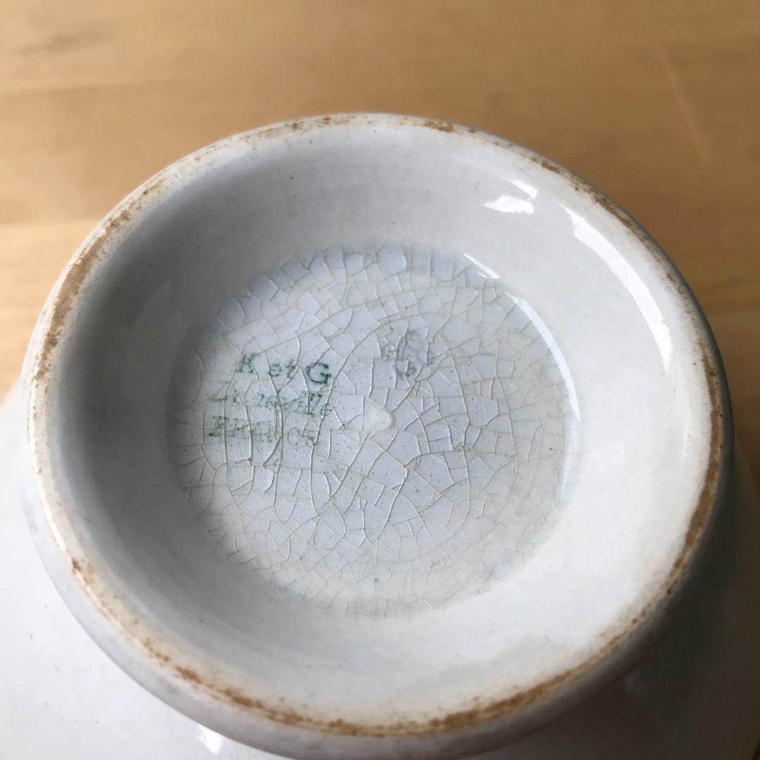 アールデコ フランス カフェオレボウル アンティーク 陶器 薄茶 茶碗 見立