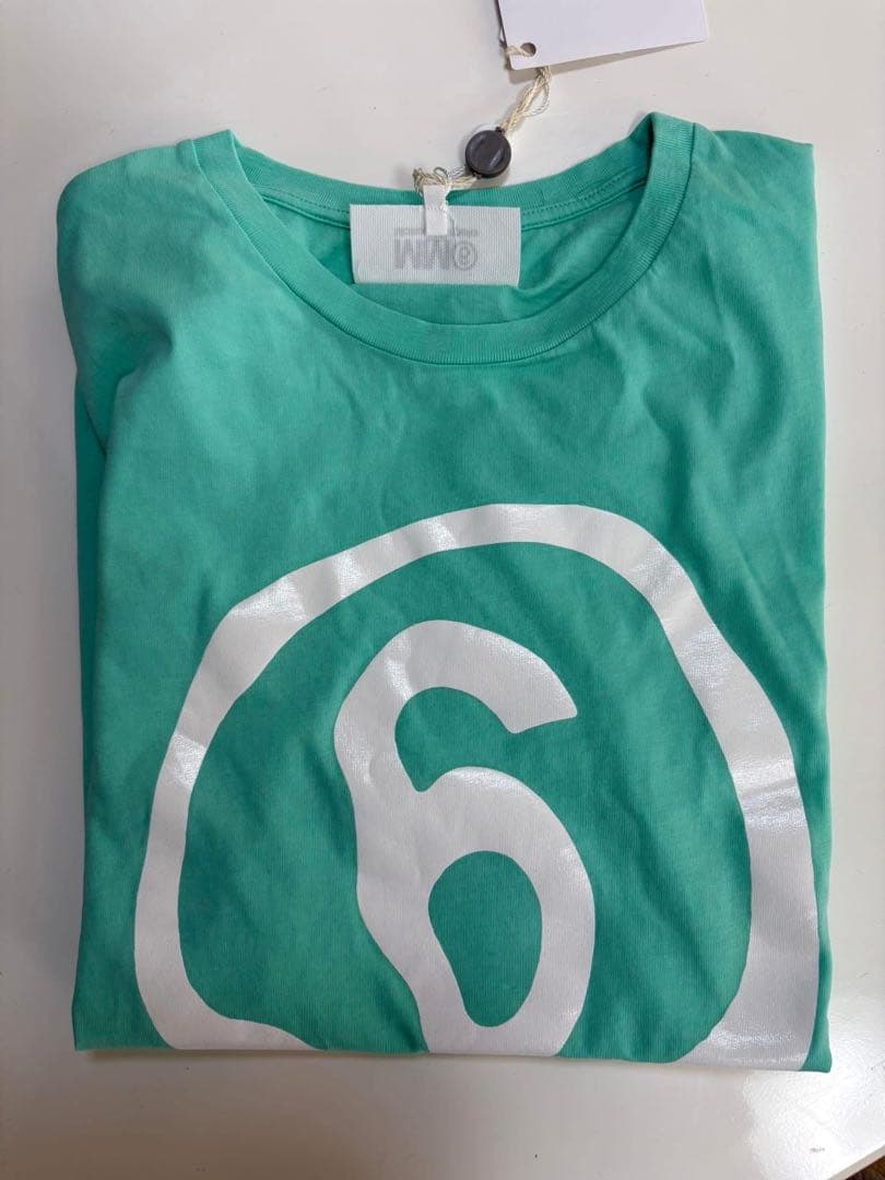 新品未使用タグ付き　MM6 半袖Tシャツ　ターコイズブルー　6プリント
