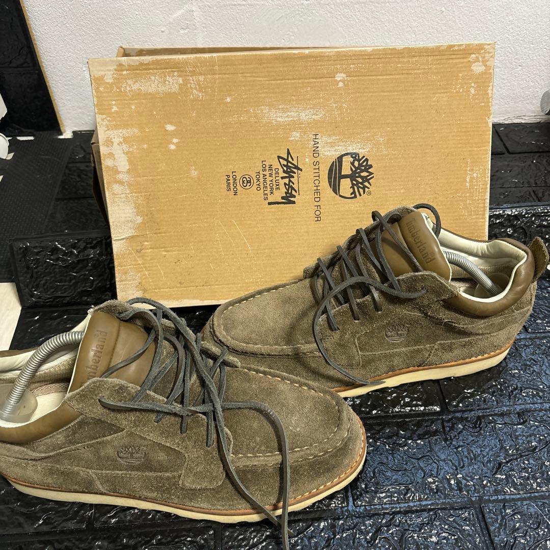 Timberland ステューシーコラボ オリーブグリーン モカシン