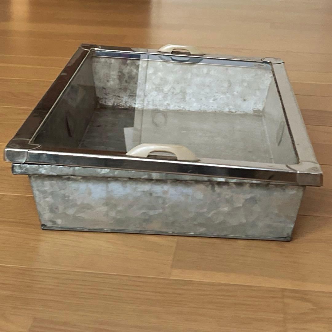 古道具　昭和レトロ　ブリキ　ショーケース　ガラス　駄菓子ケース