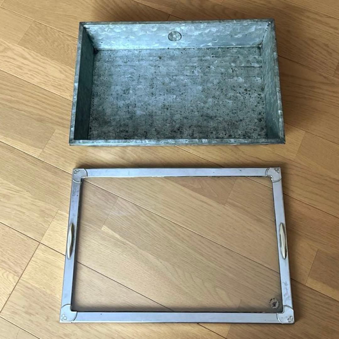 古道具　昭和レトロ　ブリキ　ショーケース　ガラス　駄菓子ケース
