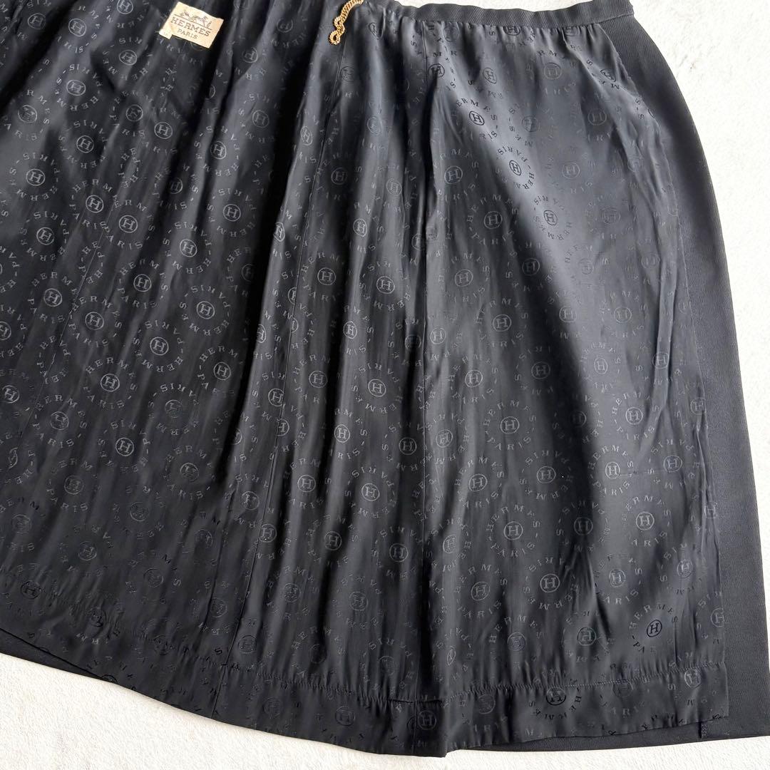 美品✨エルメス 裏地総柄 レザーベルト 巻きスカート ロングスカート 36