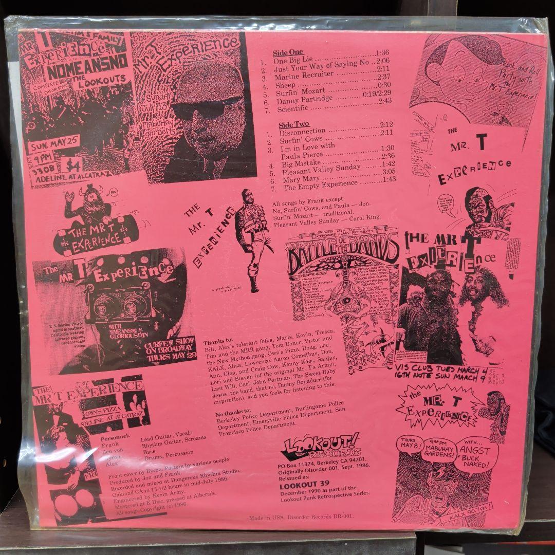 稀少LP The Mr. T Experience パンク 1990年再発盤
