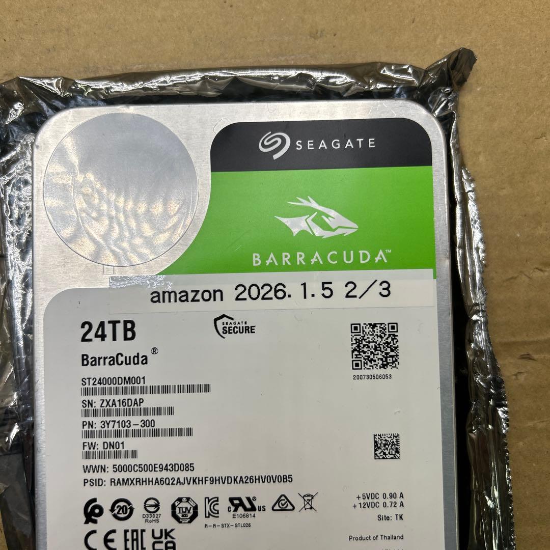 ジャンク　Seagate BarraCuda 3.5インチ 24TB