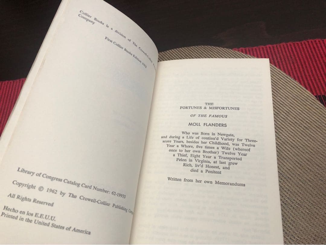 希少1962年　Moll Flanders by Daniel Defoe