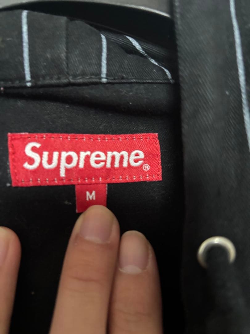 ジャケット・アウター Supreme Pinstripe Twill Parka 13fw black
