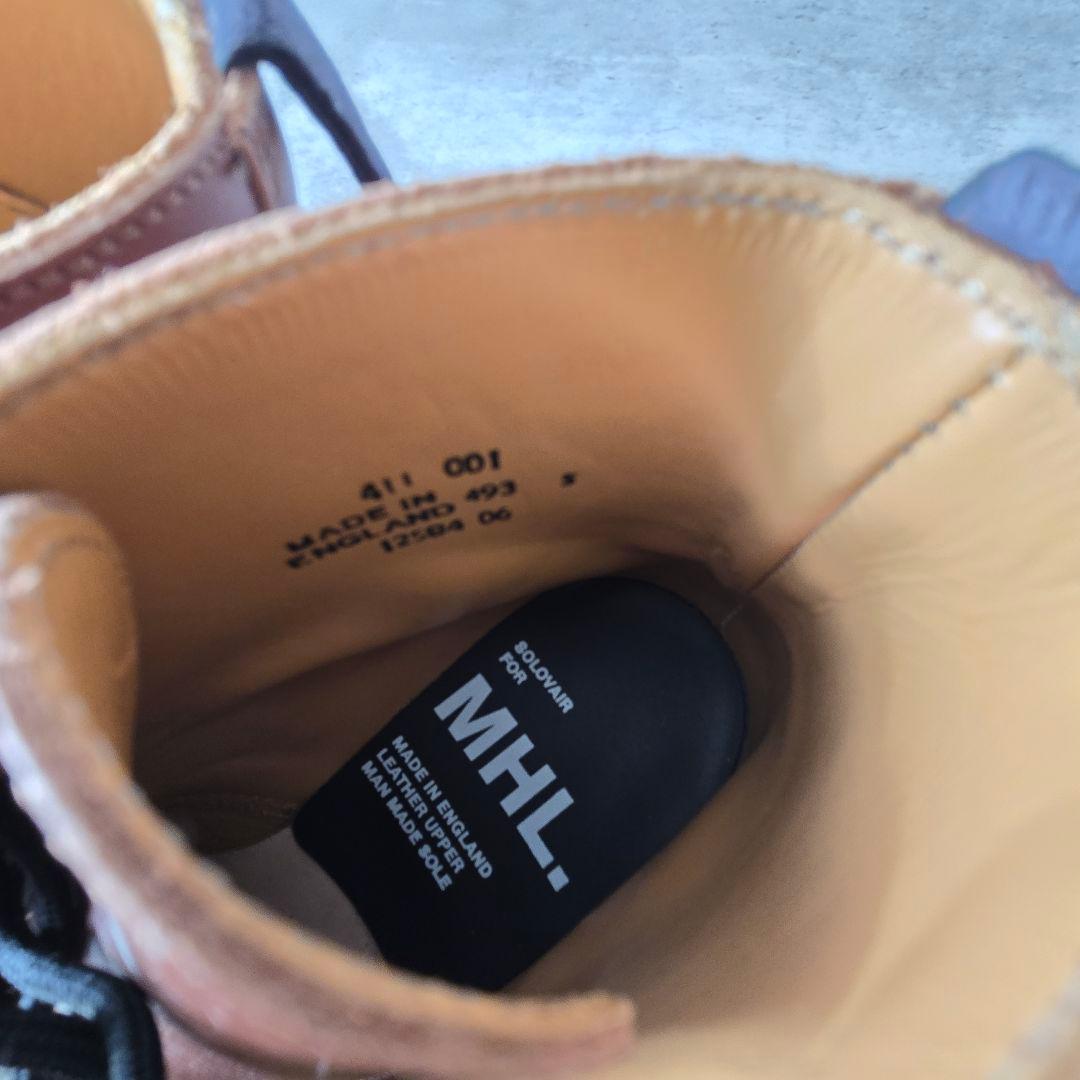 希少色 美品 MHL×SOLOVAIR 牛革 レザー 6ホール size5
