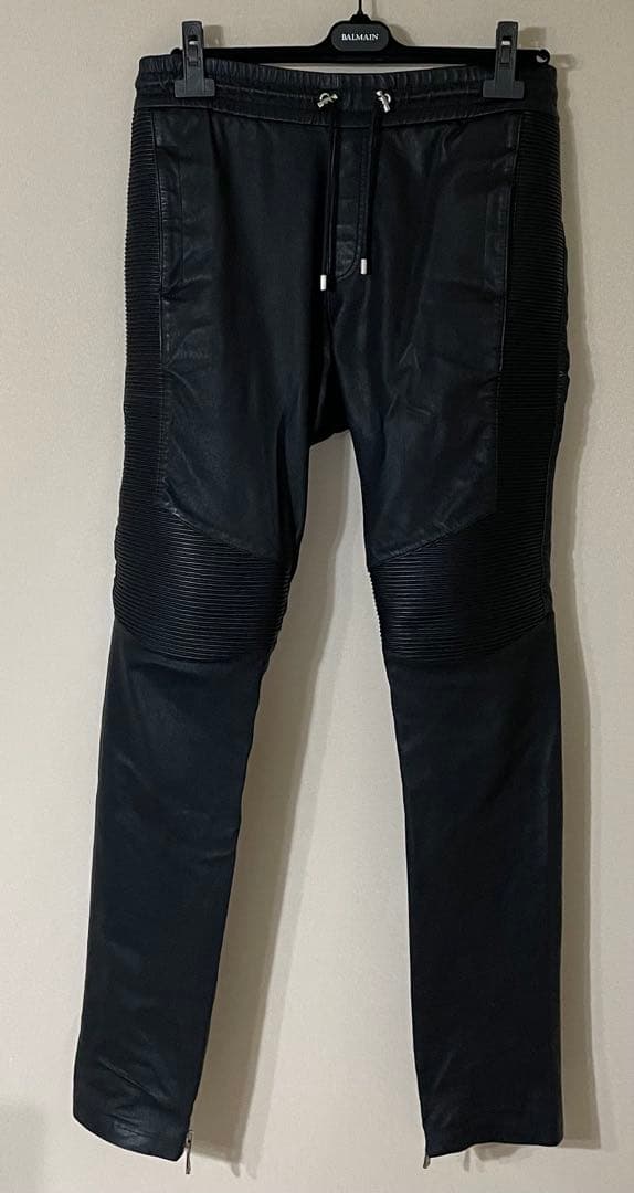 希少品★BALMAIN 羊革 レザーパンツ ★コラボ★即日完売商品★