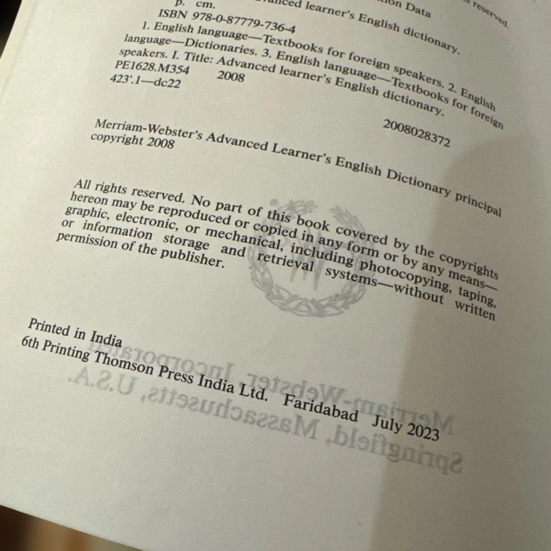 辞書Merriam-Webster's Advanced Learner's