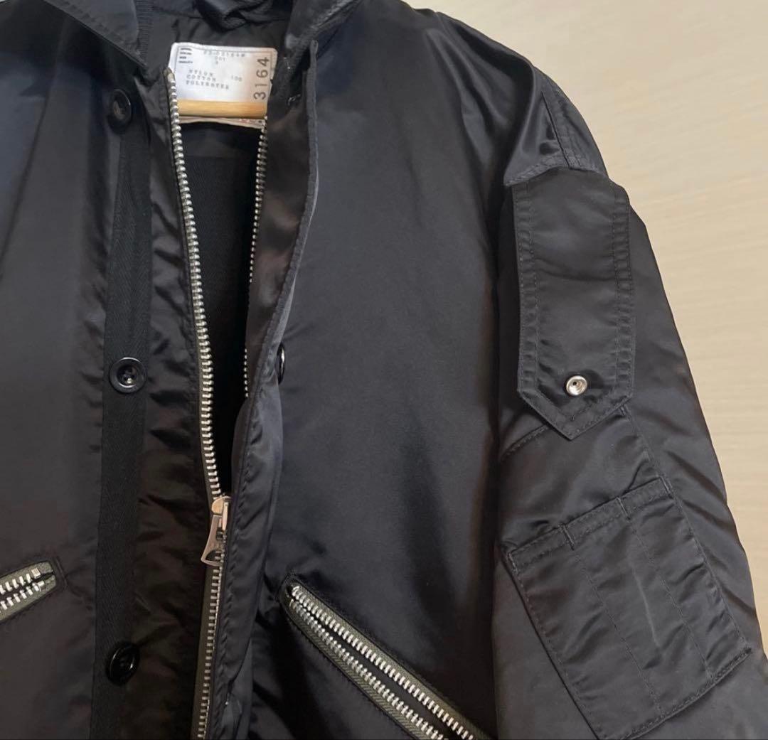 【最終】sacai MA-1 メンズ ブラック 黒 フライトジャケット アウター