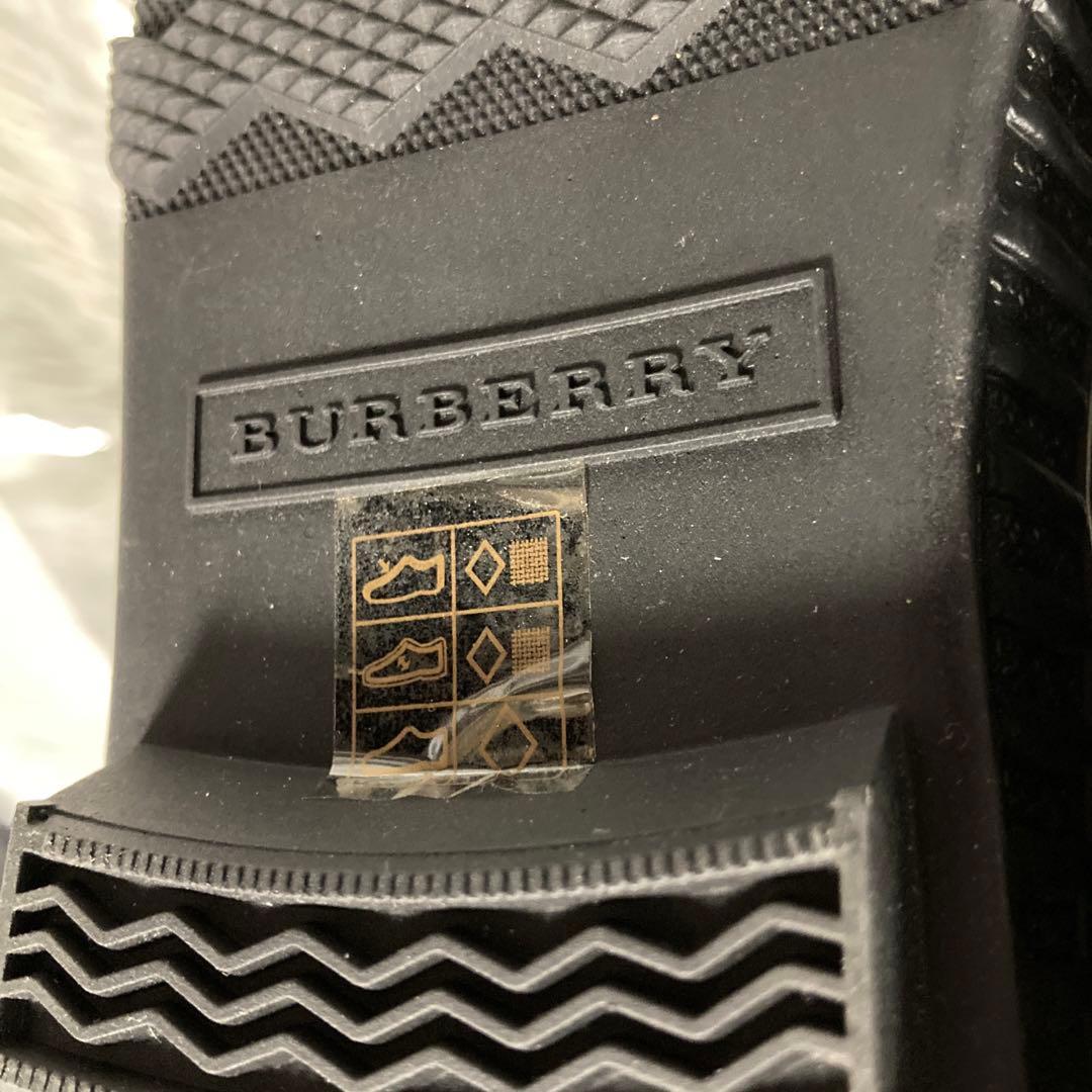 未使用品　BURBERRY ノバチェック ロングレインブーツ　調整ヒモ　22.5