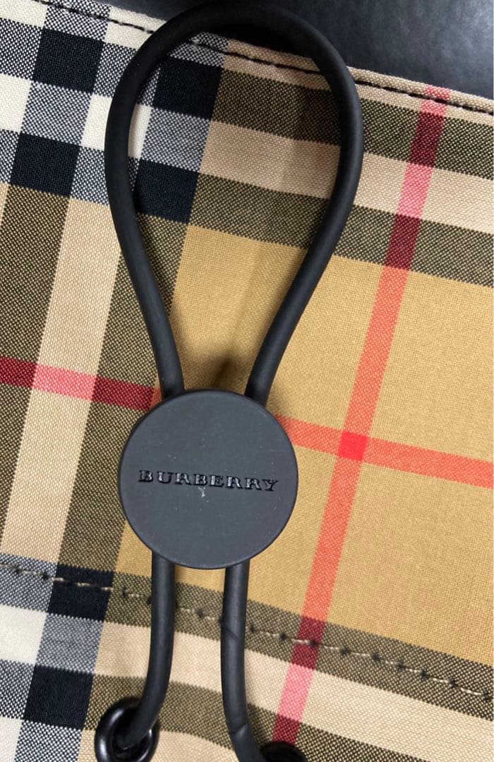 未使用品　BURBERRY ノバチェック ロングレインブーツ　調整ヒモ　22.5