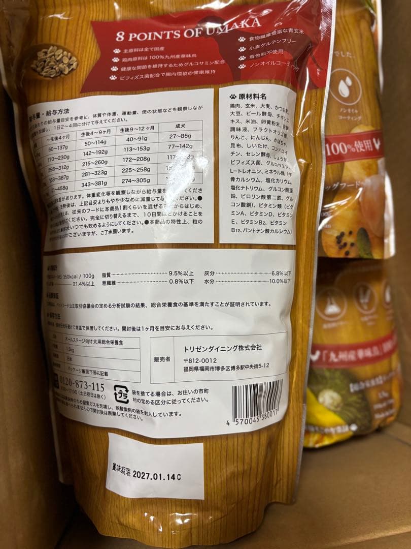 tうまか ドッグフード 1.5kg×6袋