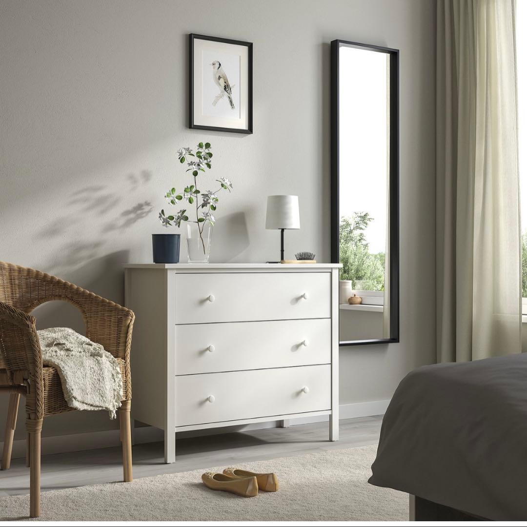 【ほぼ未使用】IKEA イケア 3段チェスト（ホワイト）　洋服タンス 送料込み