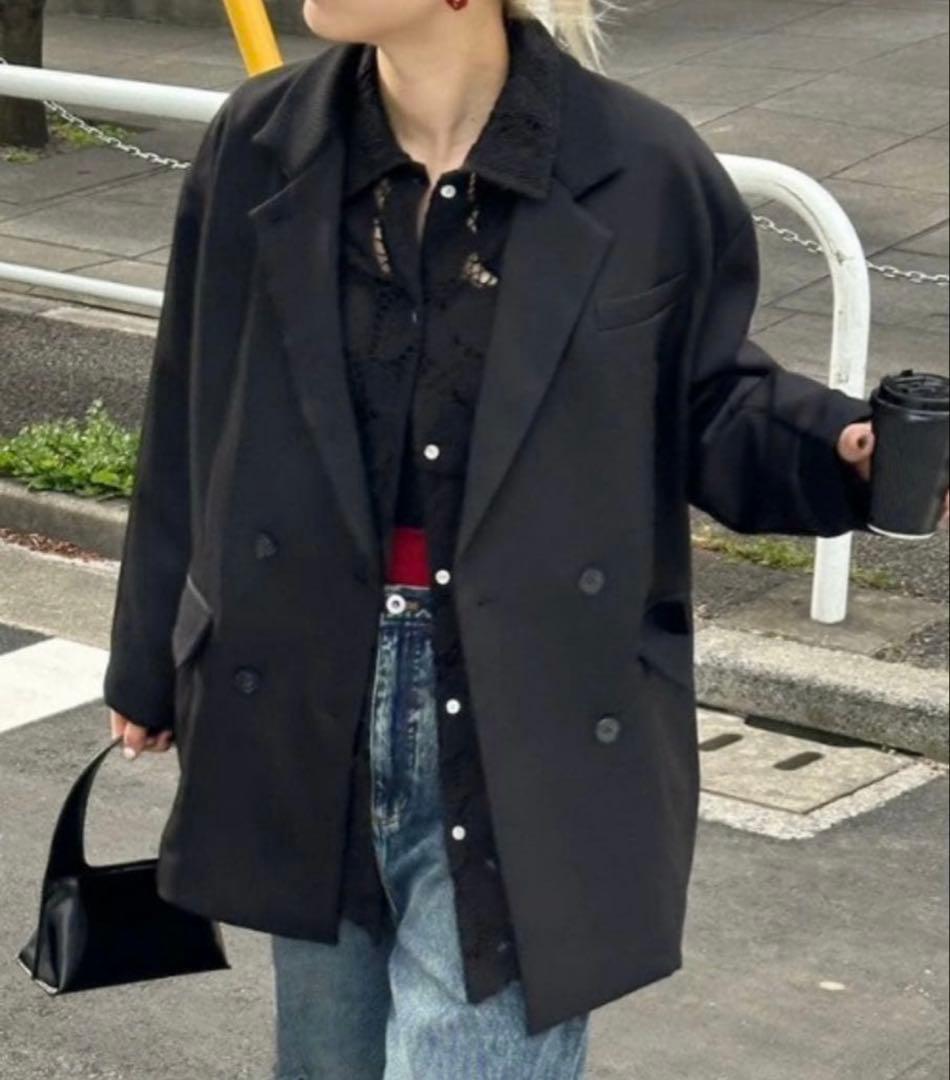 AMERI RIB SWITCHING OVER JACKETブラックF新品