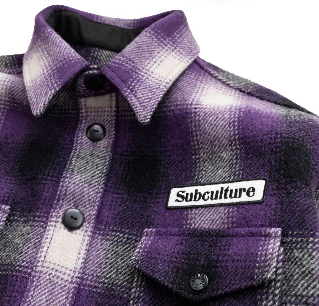 トップス SUBCULTURE OMBRE CHECK JACKET / PURPLE