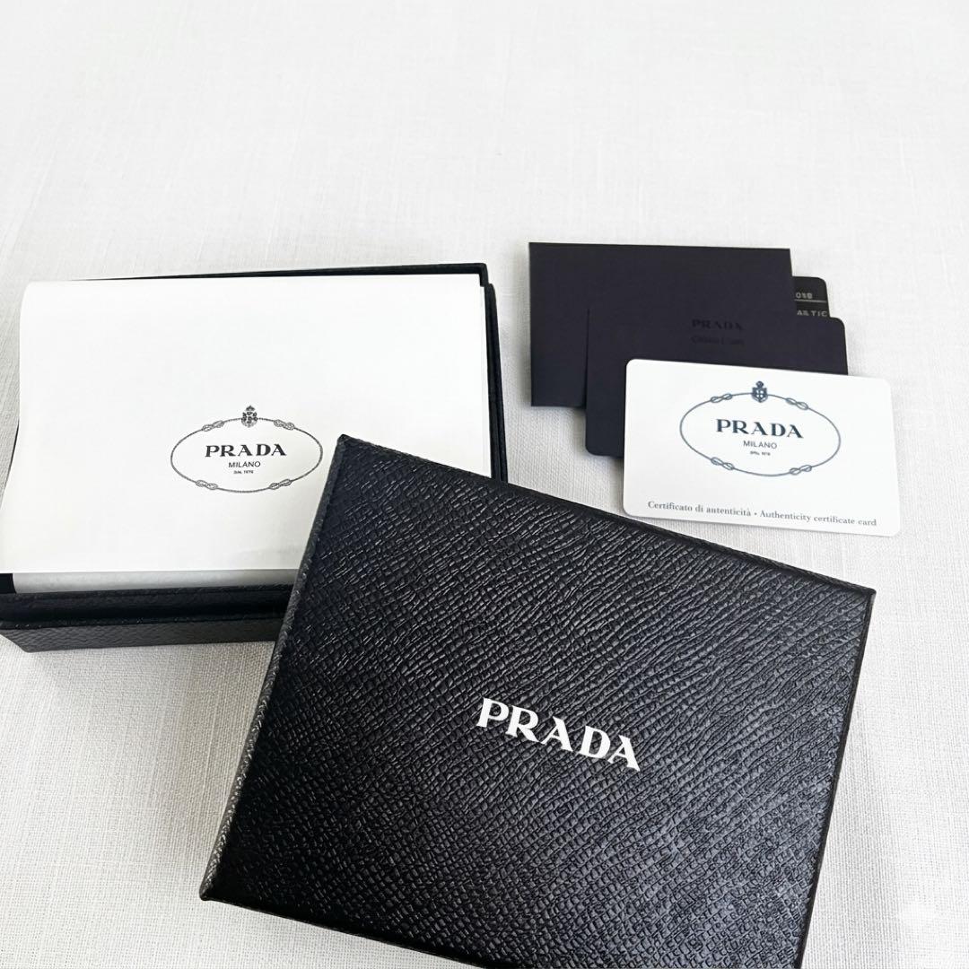 ★PRADA★プラダ正規品　二つ折り財布 バイカラーブルー