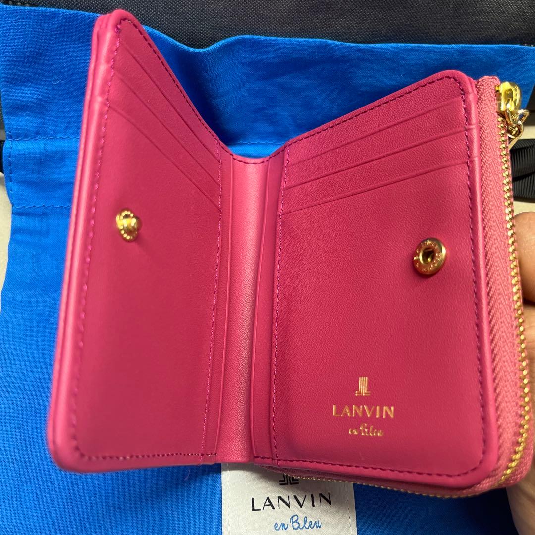 美品 LANVIN en Bleu ピンク 二つ折り財布