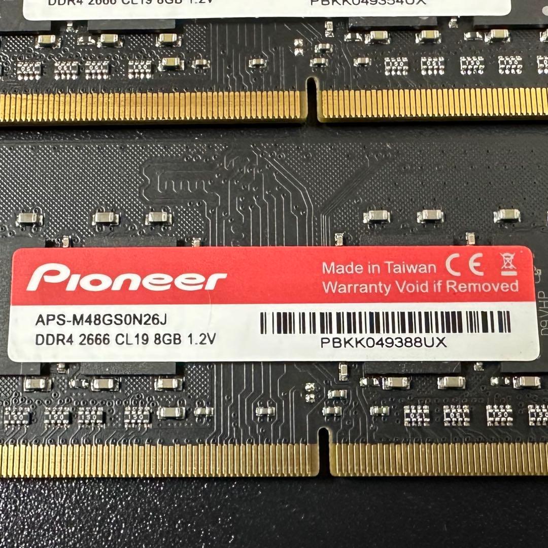 【動作保証】DDR4-2666 16GB(8GB×2枚) Pioneer 177