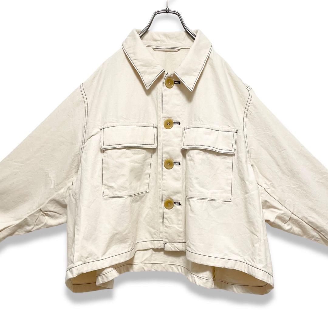 美品 ADAM ET ROPE' ステッチワークミリタリージャケット シンプル