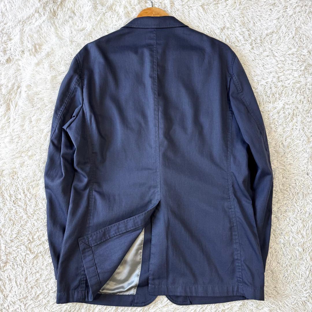 極美品　ユキトリイ　テーラードジャケット　麻　リネン　アンコン　L ブルー