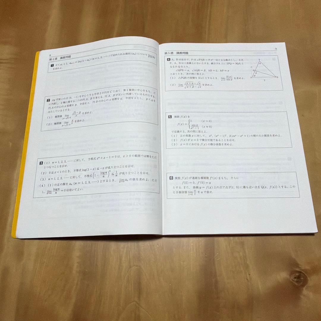 【3点セット】駿台エクストラ数学α二学期　授業テキスト➕テスト問題➕解説プリント