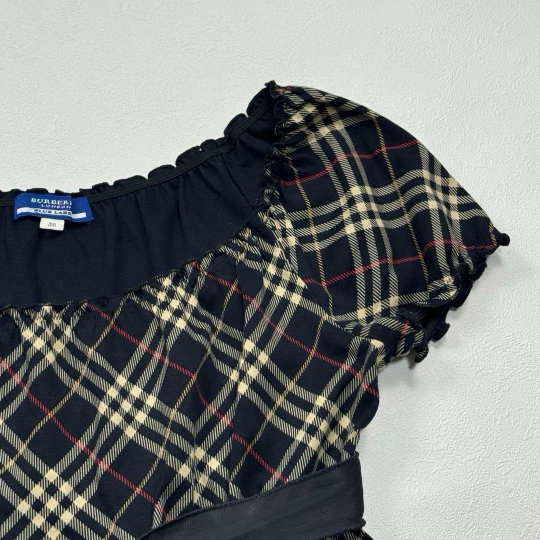 BURBERRY BLUE LABEL トップス チェック リボン ホースロゴ
