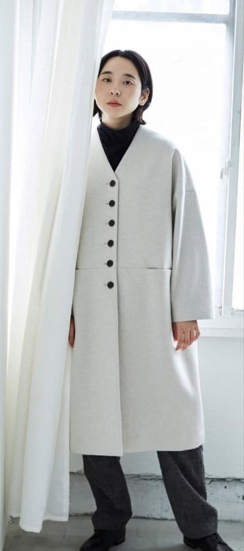 atelier naruse ナルセ メルトンウールコクーンコート オートミール