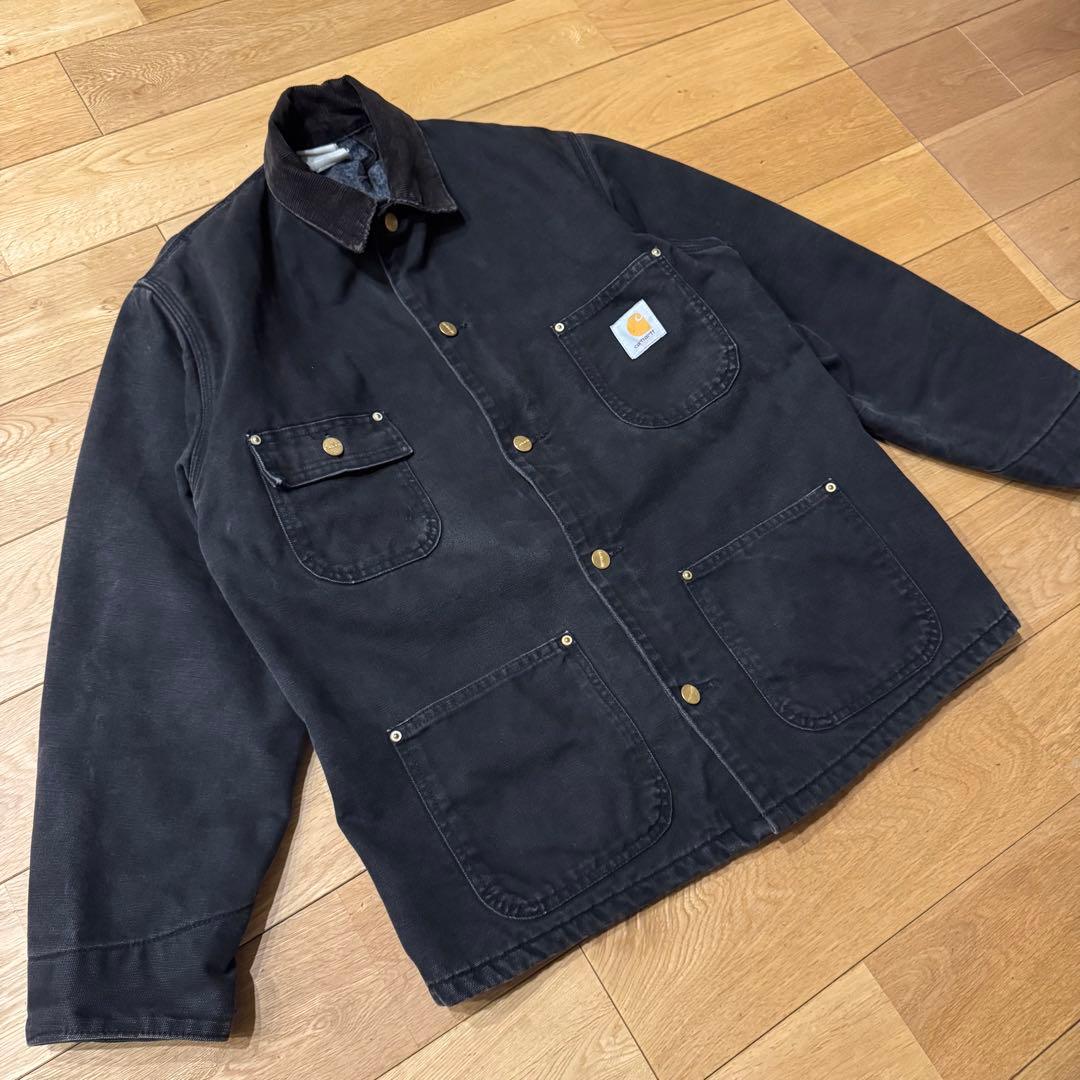 【Carhartt】80-90's チョアコート フェード ブラック M相当