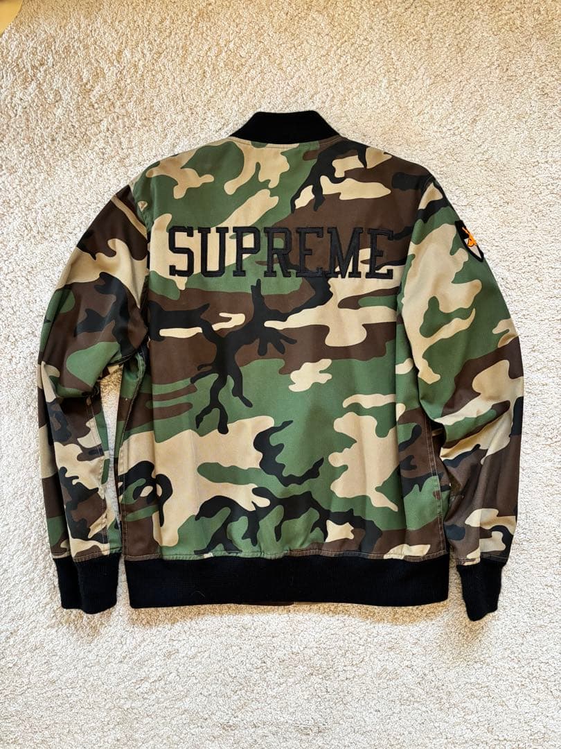 ジャケット・アウター supreme Varsity Camo Letterman Jacket