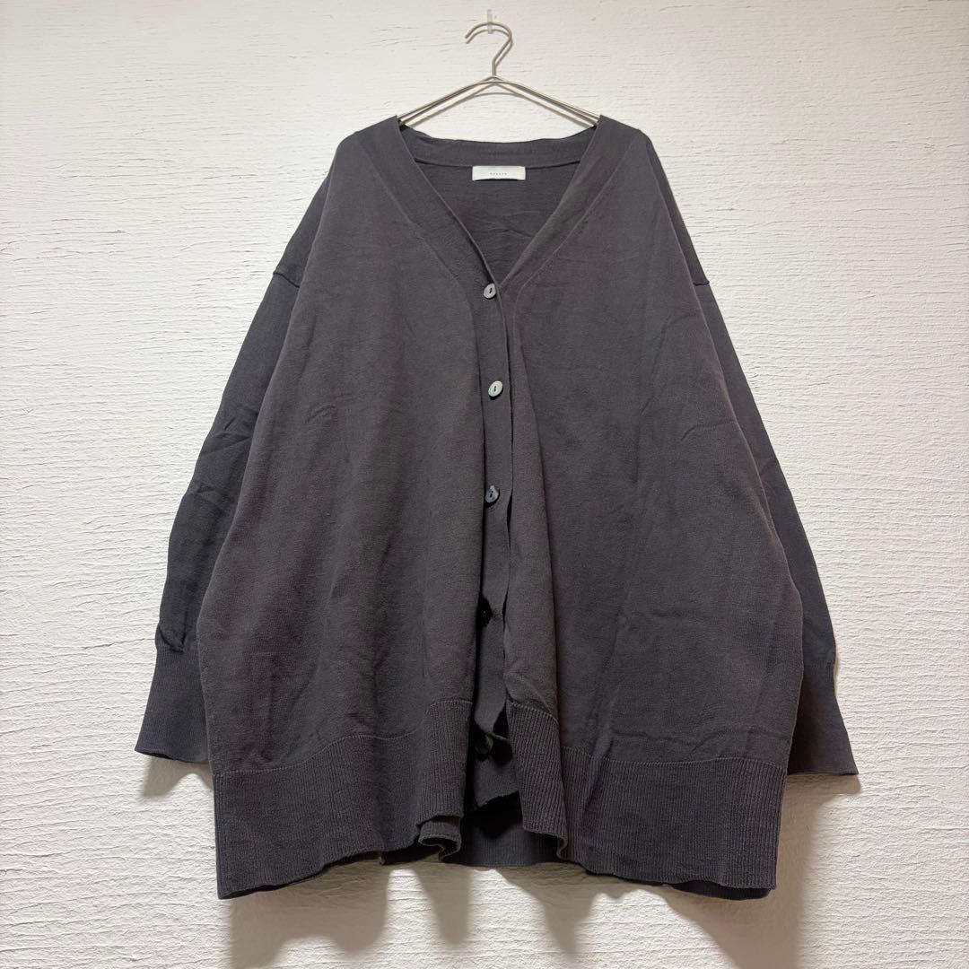 かぐれ コットンシルクVネックカーディガン F オーバーサイズ ゆったり