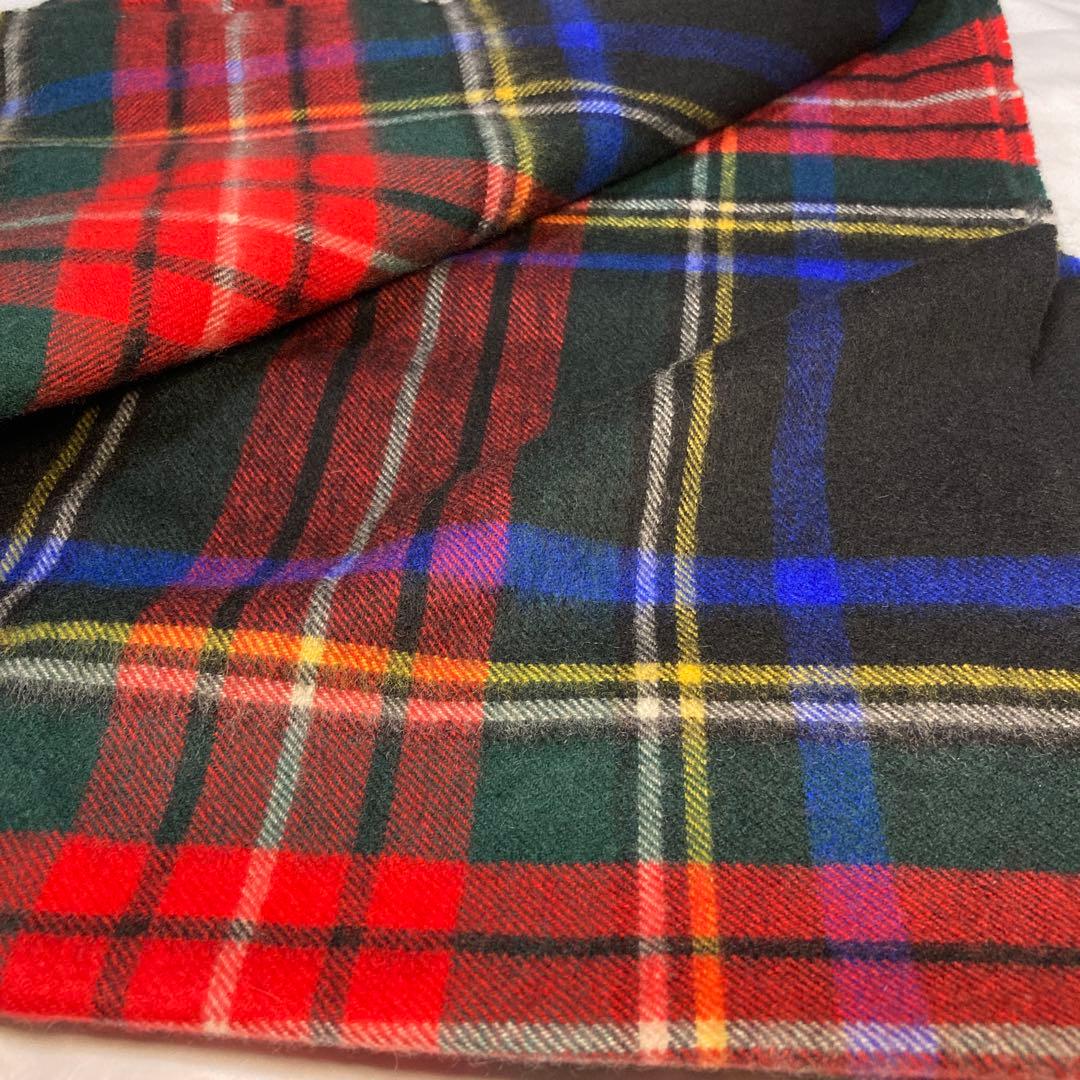 美品 ジョンストンズ カシミヤ100％ 大判ストール ブラックスチュワート