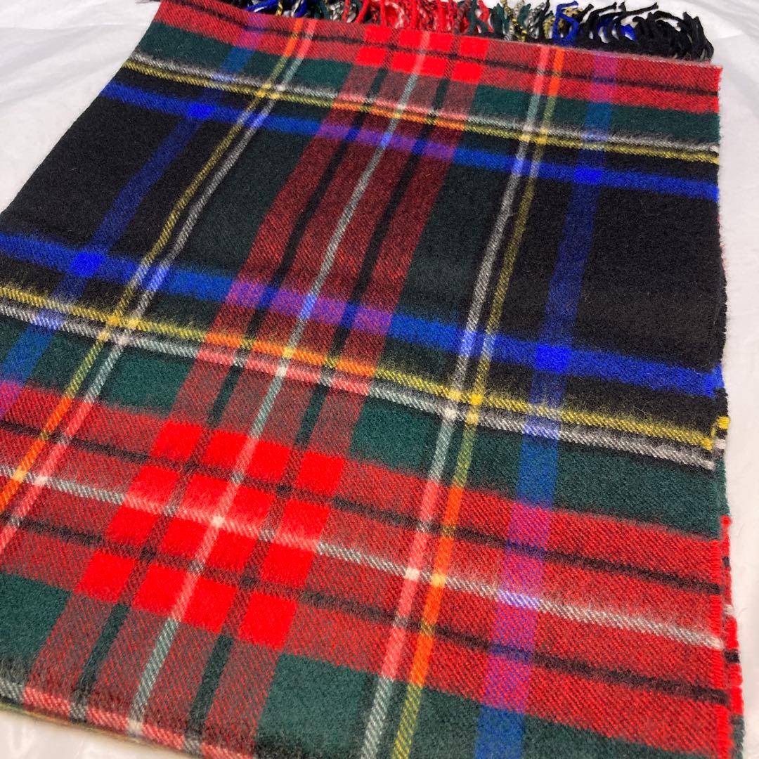 美品 ジョンストンズ カシミヤ100％ 大判ストール ブラックスチュワート