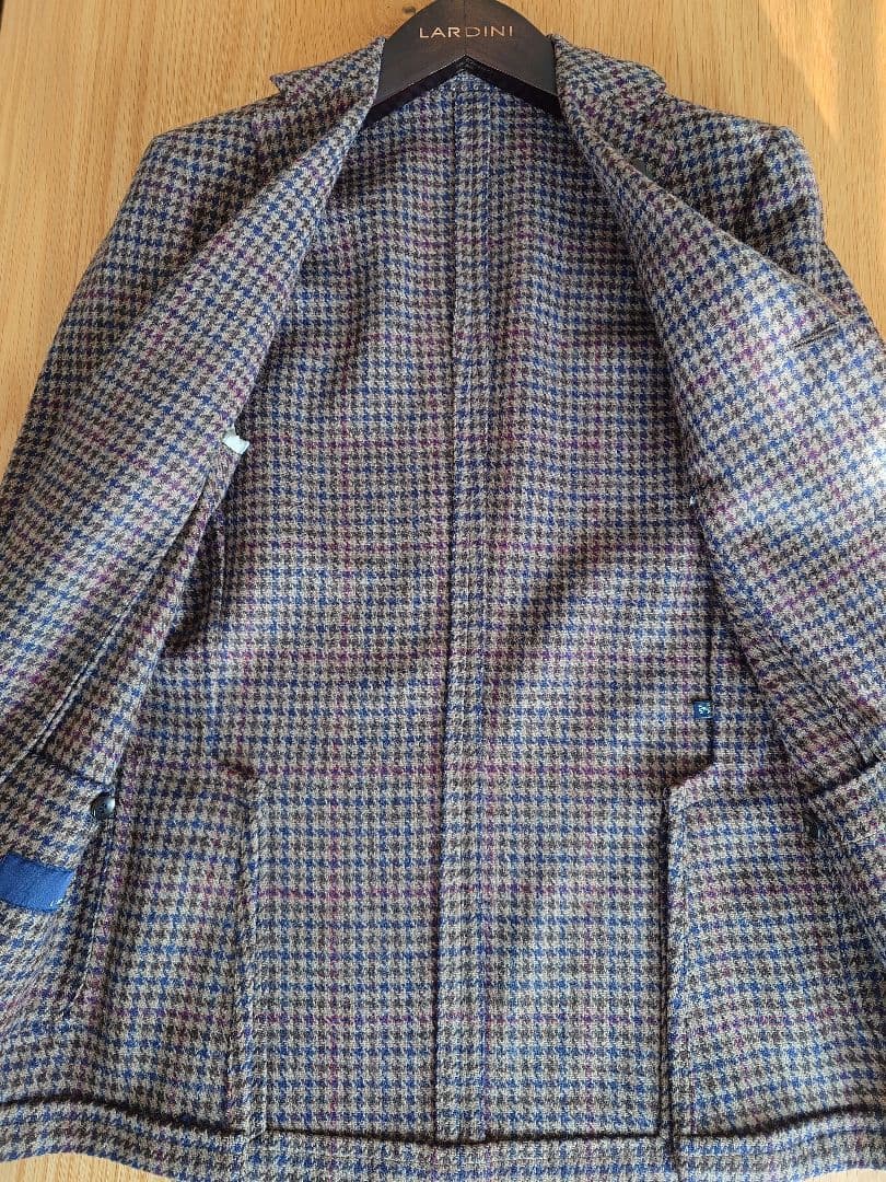 LARDINI easy ガンクラブチェックジャケット 44