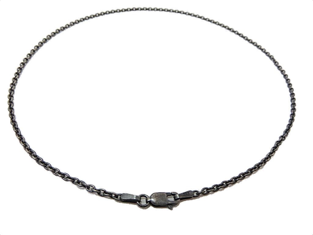 燻しあずきチェーン カット無し シルバー925 2.3mm 55cm 細丸