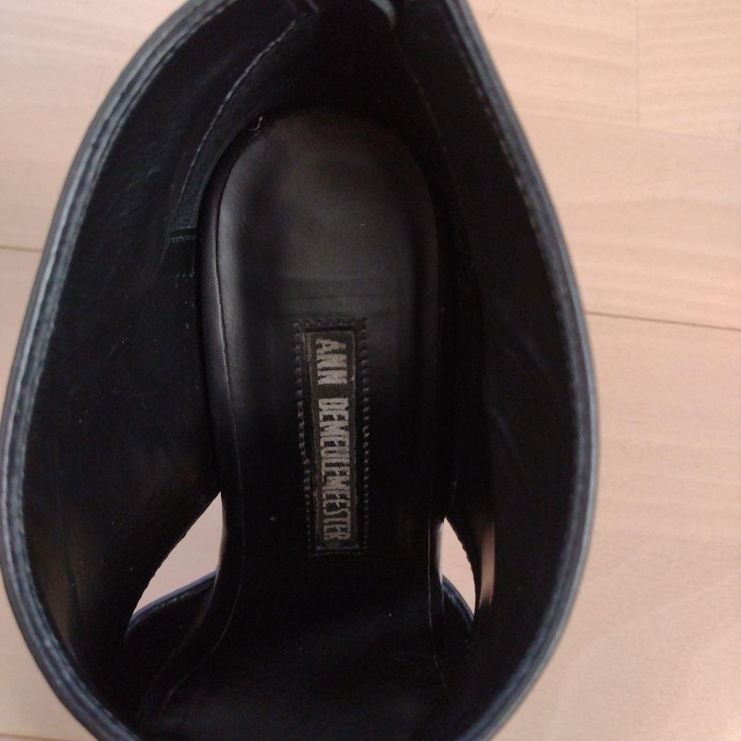 ^*^様 ブラックオープントゥヒールブーツ　Size23センチ