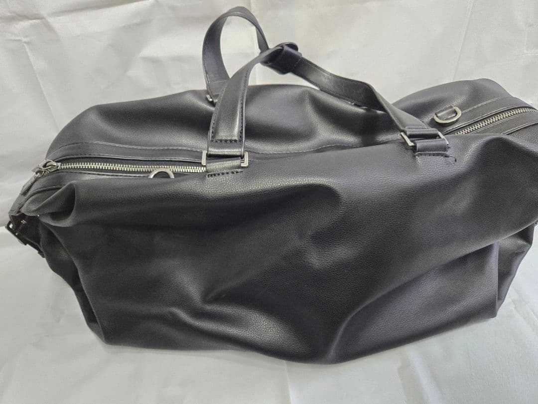 【ZARA】グレインフィニッシュ ボストンバッグ