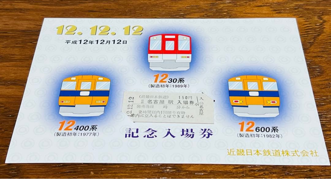 ＪＲ・私鉄　平成１２年１２月１２日の記念乗車券・入場券セット