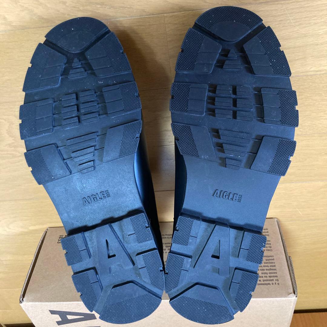 AIGLE ブラック ショートブーツ 厚底　24cm 38 24.0